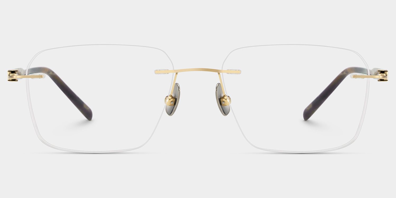 Claire Rectangle Gold Frame Eyeglasses for Man| ZEELOOL2