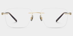 Claire Rectangle Gold Glasses2
