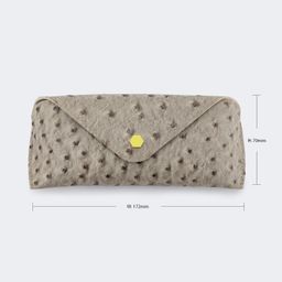 Ostrich Pattern Khaki Eyeglasses Bag3