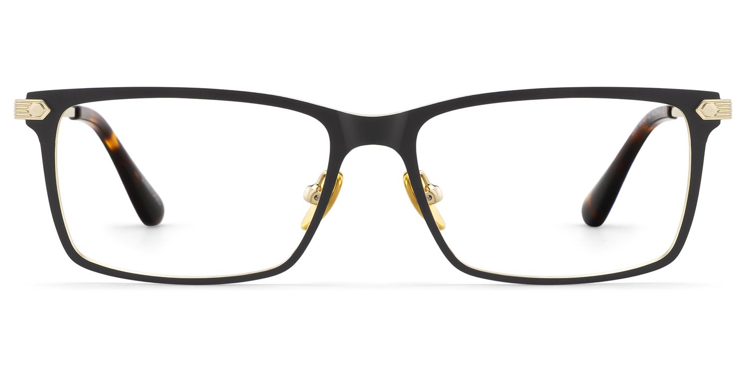 Alexander Black Thin Rectangle Glasses for Men | ZEELOOL