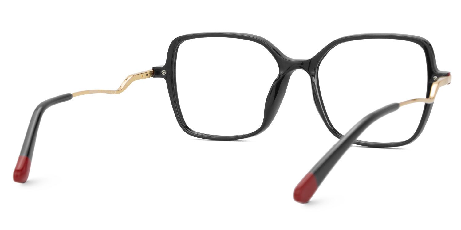 Rendon thin black eyeglass frames in Square Design | Zeelool3