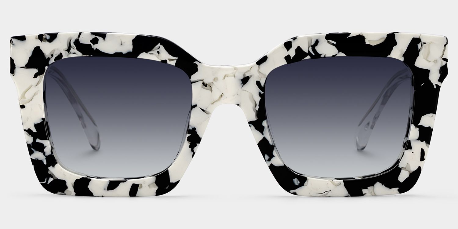 Megan Square Style Cow Print Frame Sunglasses | ZEELOOL0