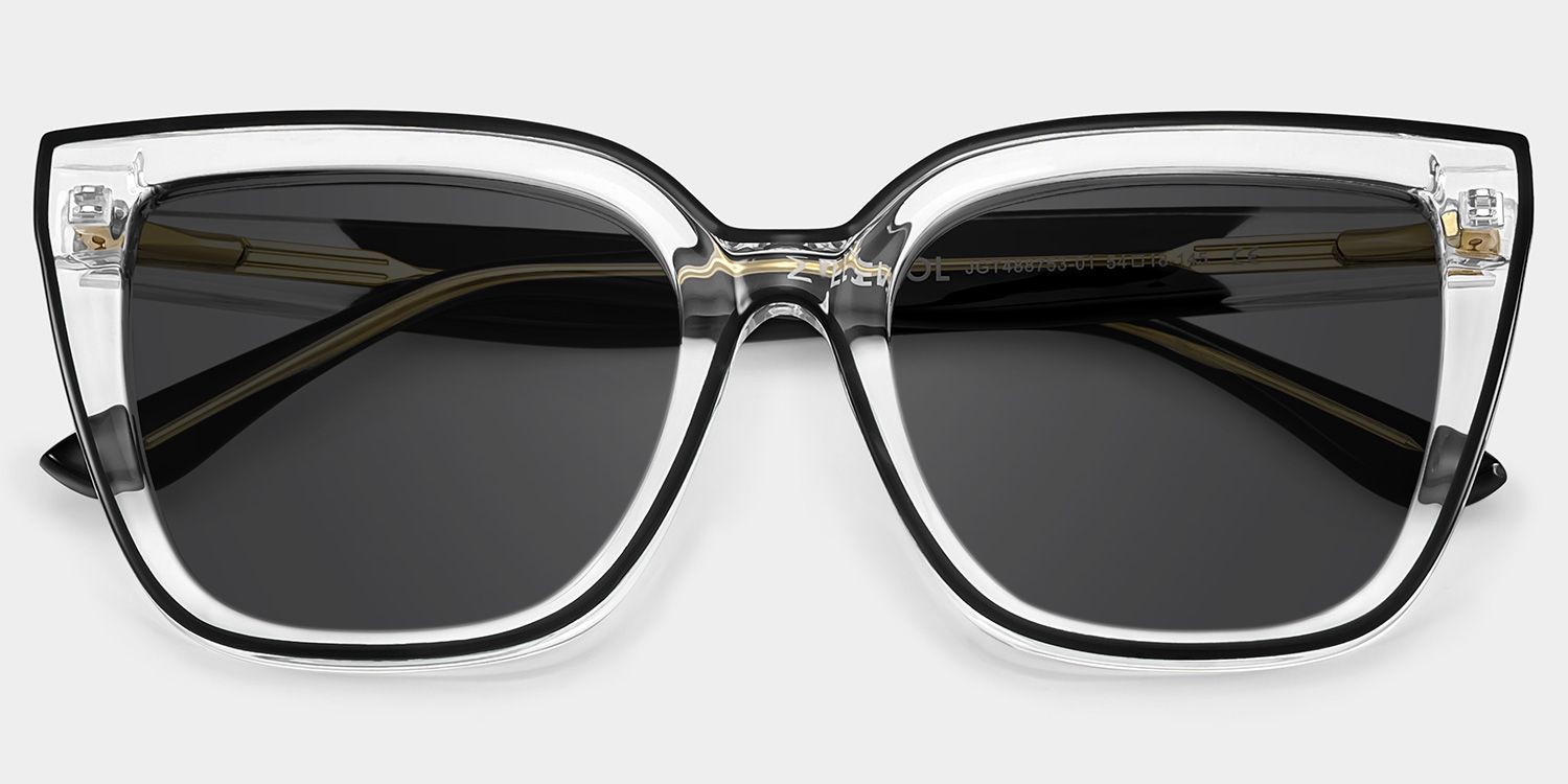 Mirta Square Black Sunglasses and Crsystal Frames1