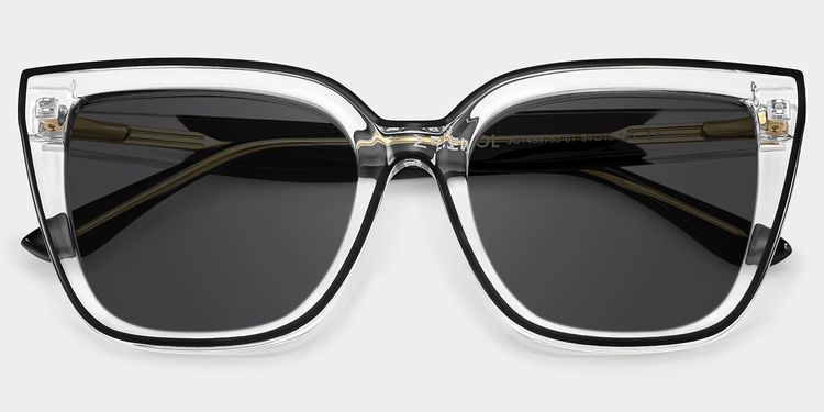 Mirta Square Black-Clear Glasses