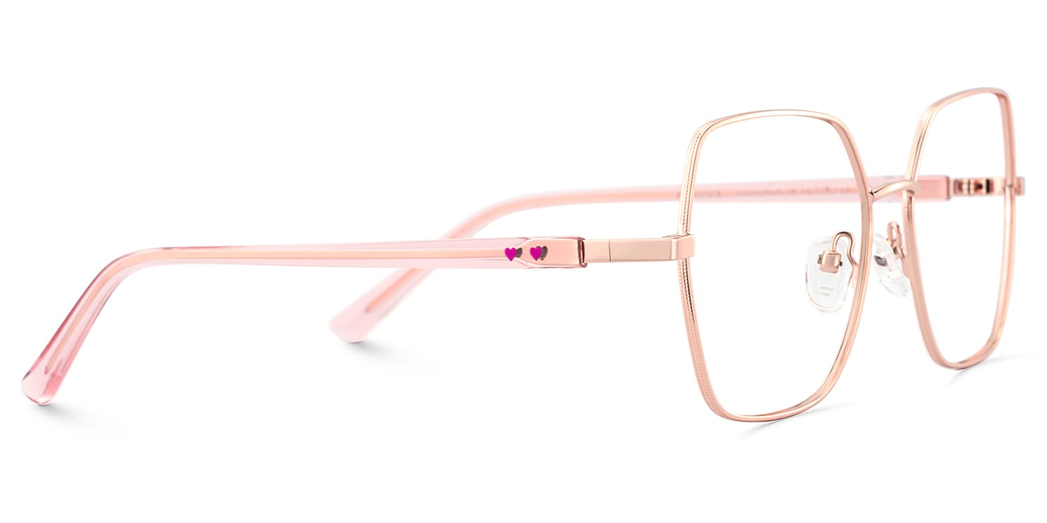Billie Geometric Rose Gold Glasses3