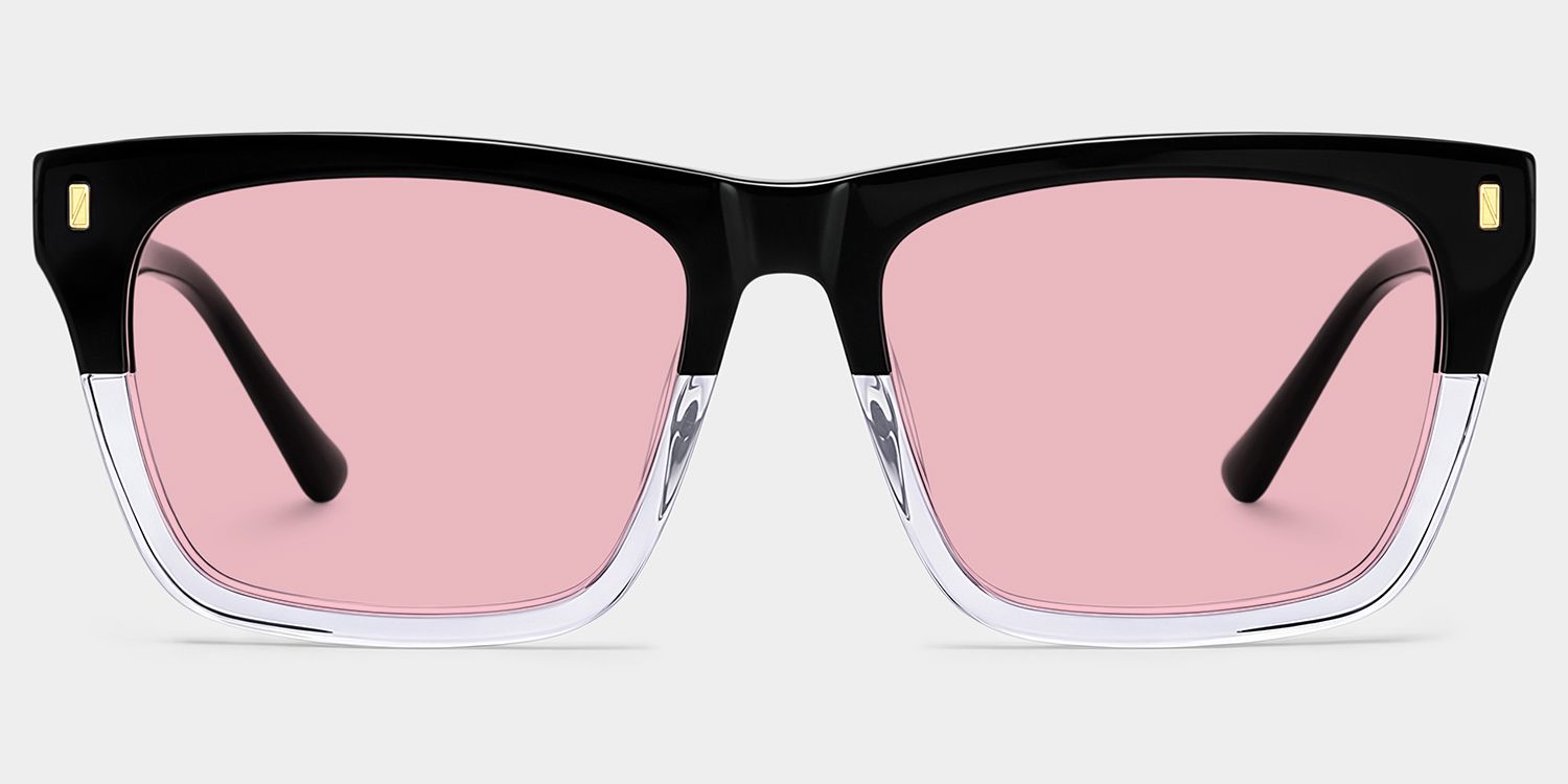 Brookins Rectangle Style Black Clear Frame Sunglasses | ZEELOOL0