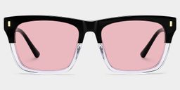 Brookins Black Clear Rectangle Sunglasses0