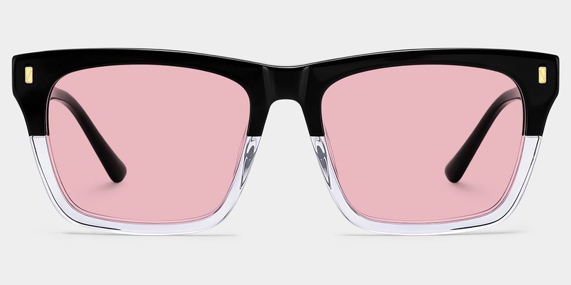 Brookins Black Clear Rectangle Sunglasses