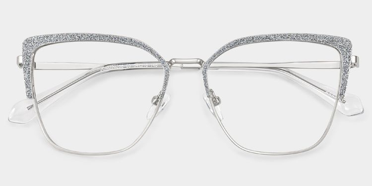 Javier Rectangle Silver Glasses