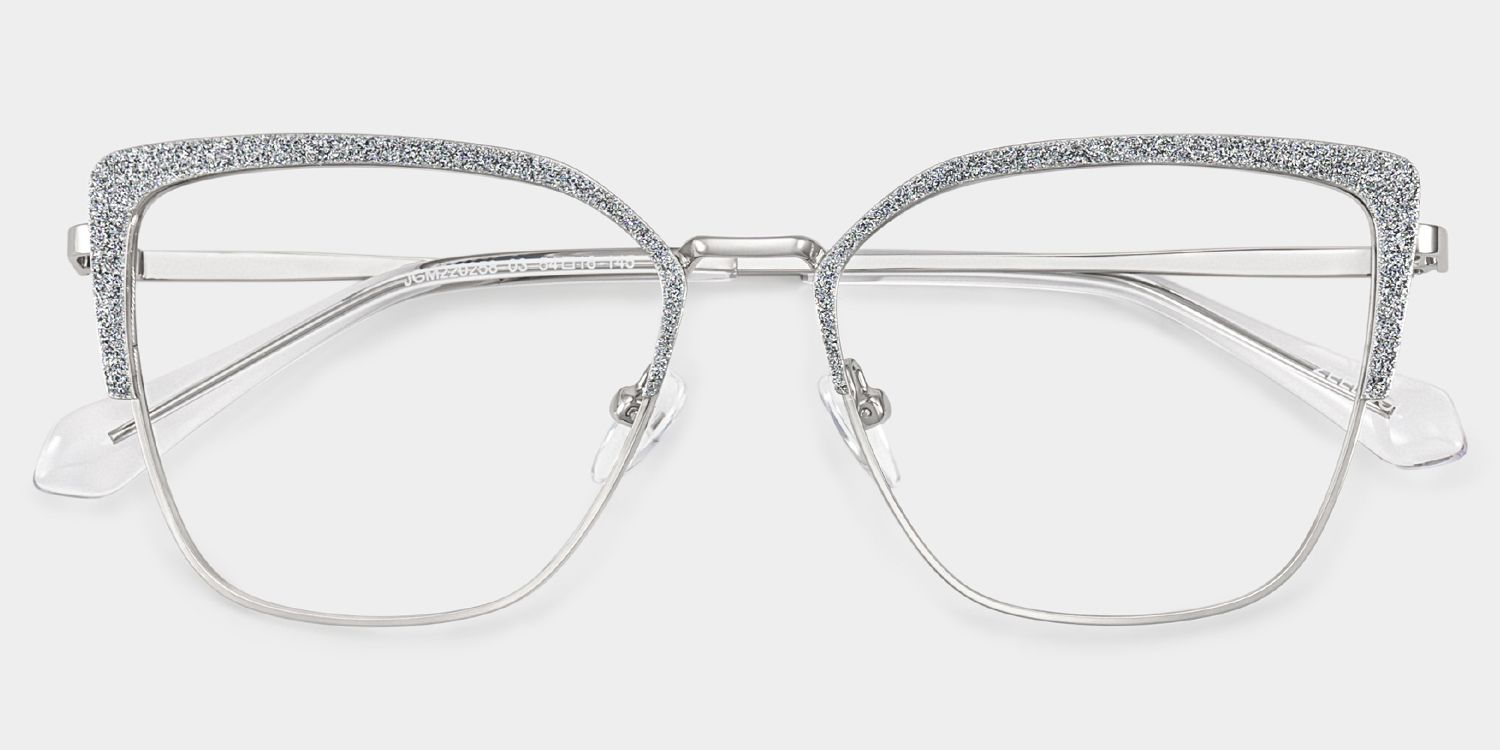 Javier silver rectangle glasses Online | ZEELOOL1