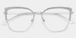 Javier Rectangle Silver Glasses1