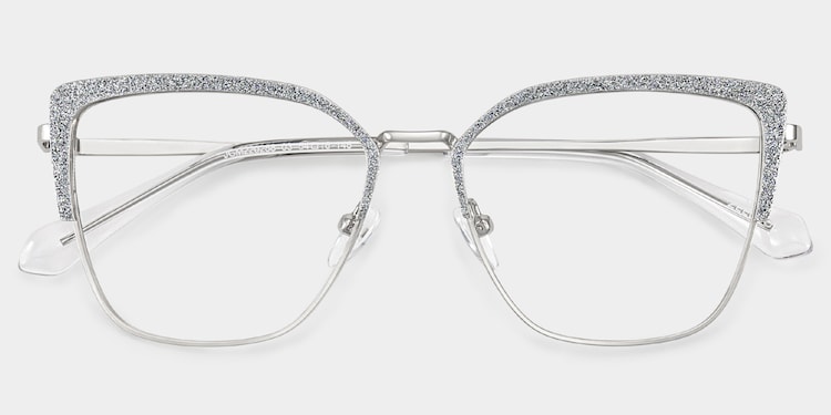 Javier Rectangle Silver Glasses
