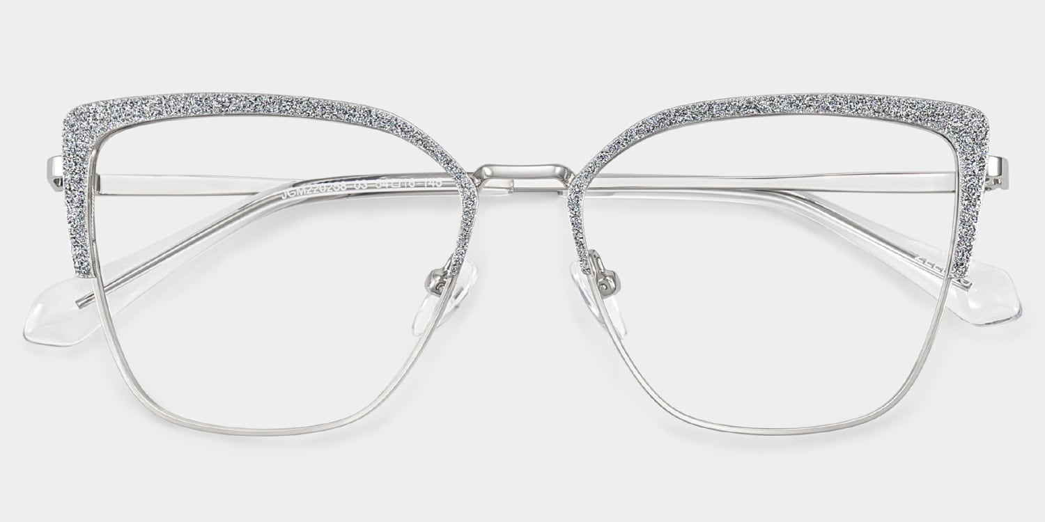 Javier Rectangle Silver Glasses