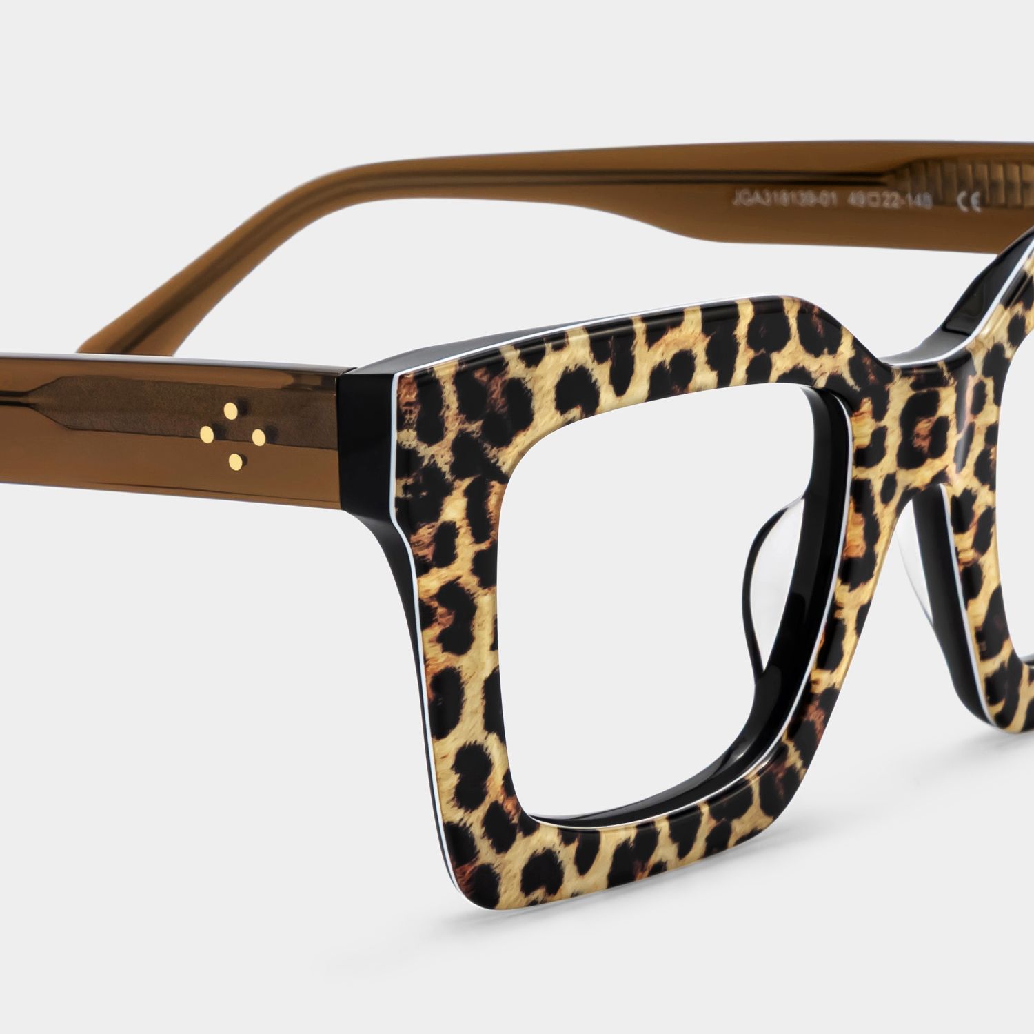 Megan Leopard print Square Frame Glasses for Women | ZEELOOL5