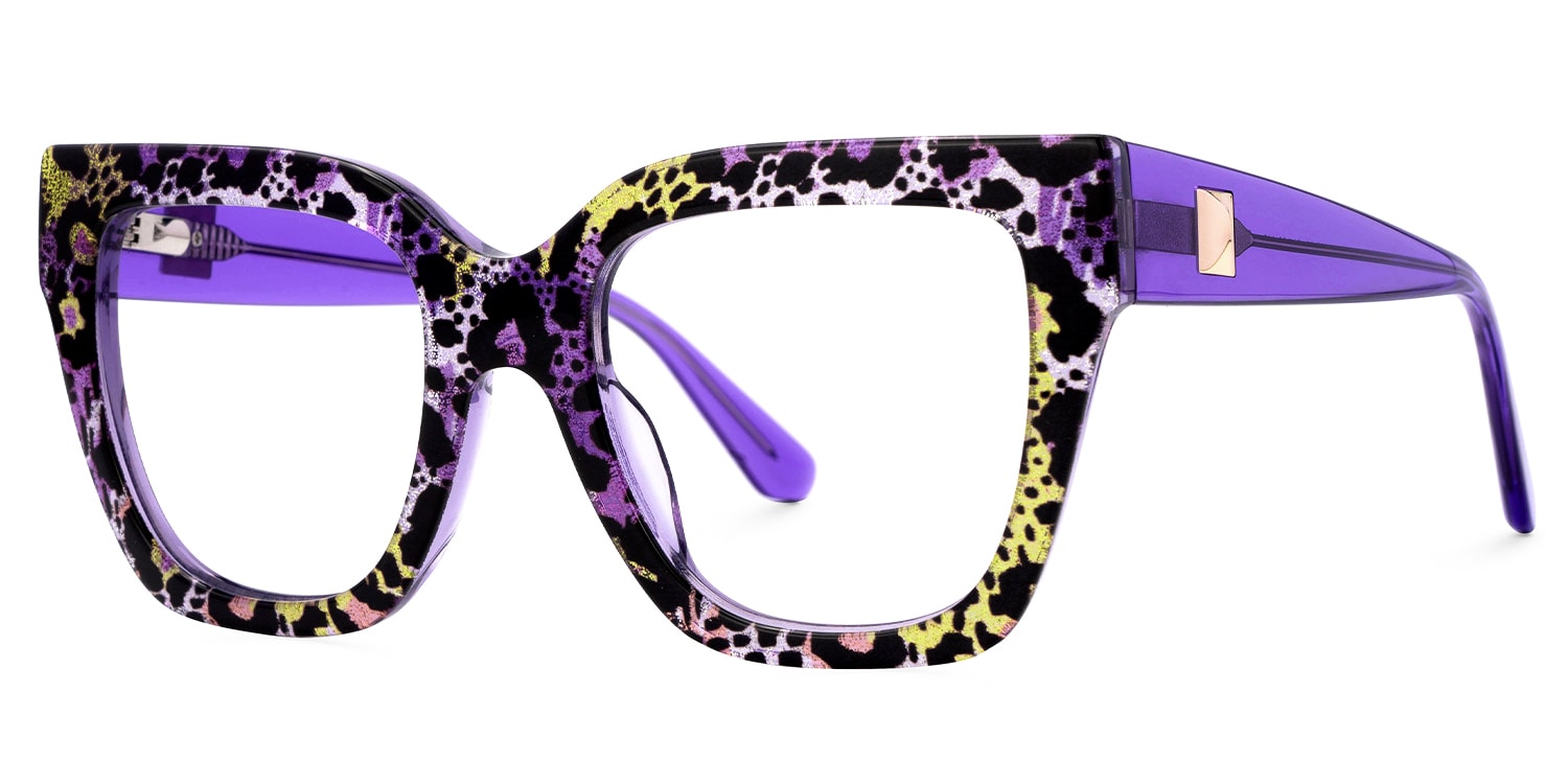 Ruby Square Snake Print Glasses1