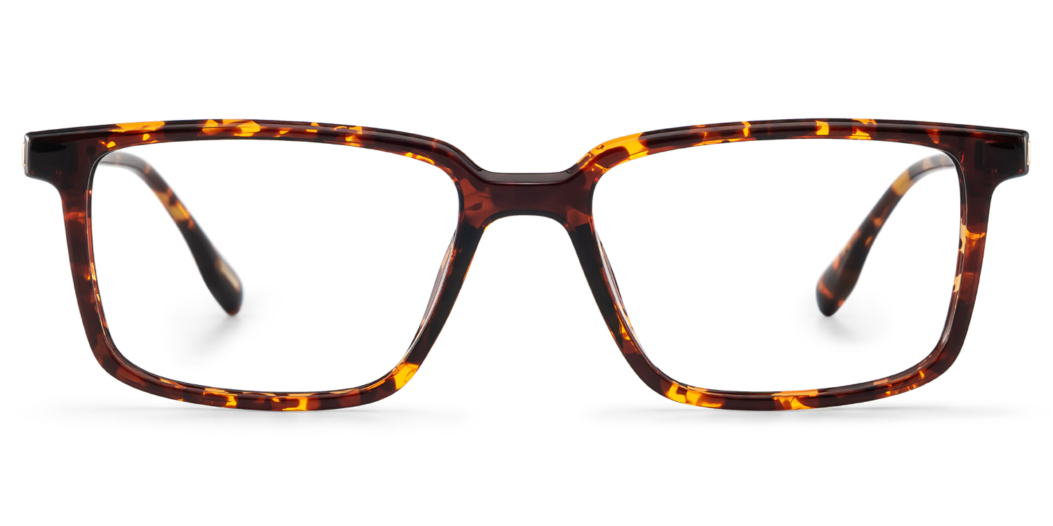 Cyrus Long Rectangle Glasses in Tortoise Frames | ZEELOOL
