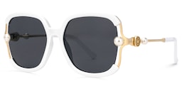 Steffanie Square White Sunglasses1