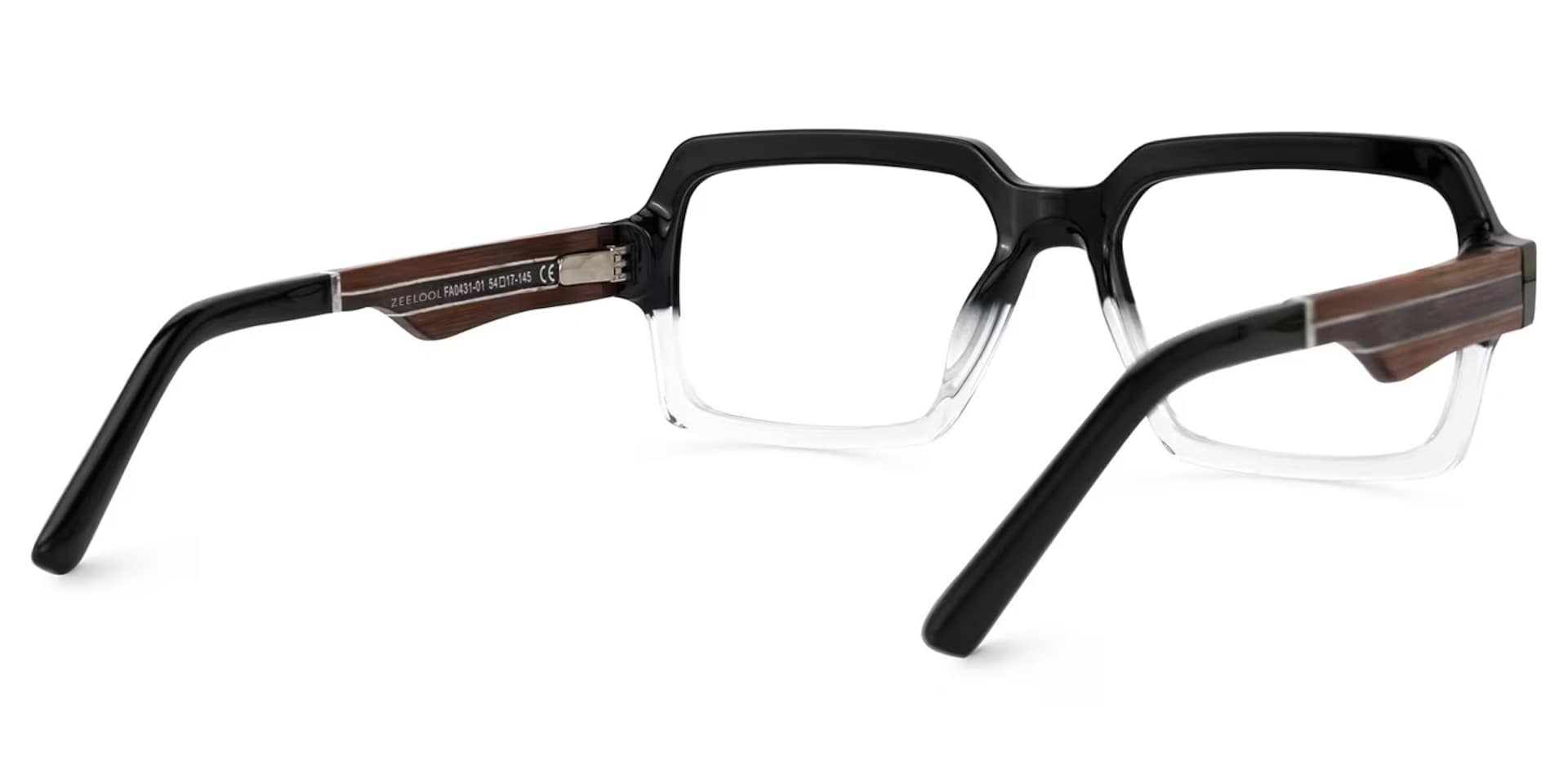 Jack Rectangle Black & Crystal Frame Glasses | Zeelool5