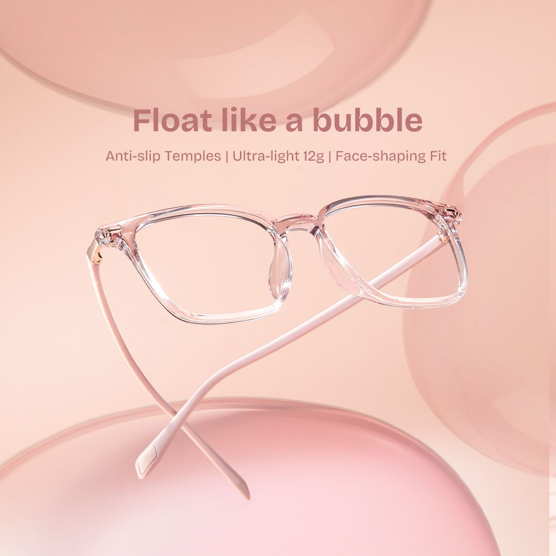 Charles Pink Square Frame Glasses for Women | ZEELOOL0