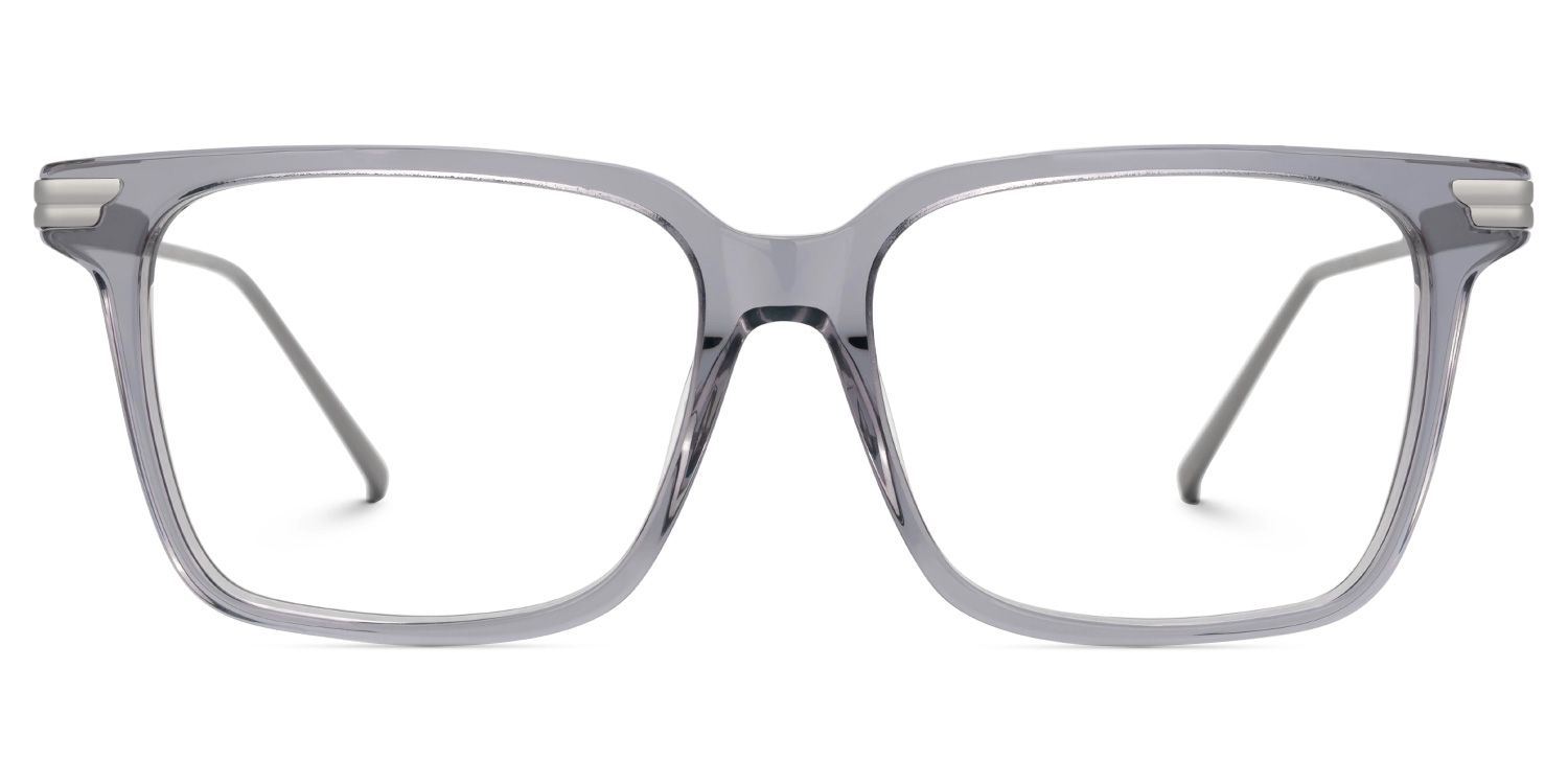 Viixen Rectangle Gray Frame Glasses | Zeelool0