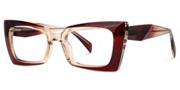 Bueghly Rectangle Beige-Red Glasses1