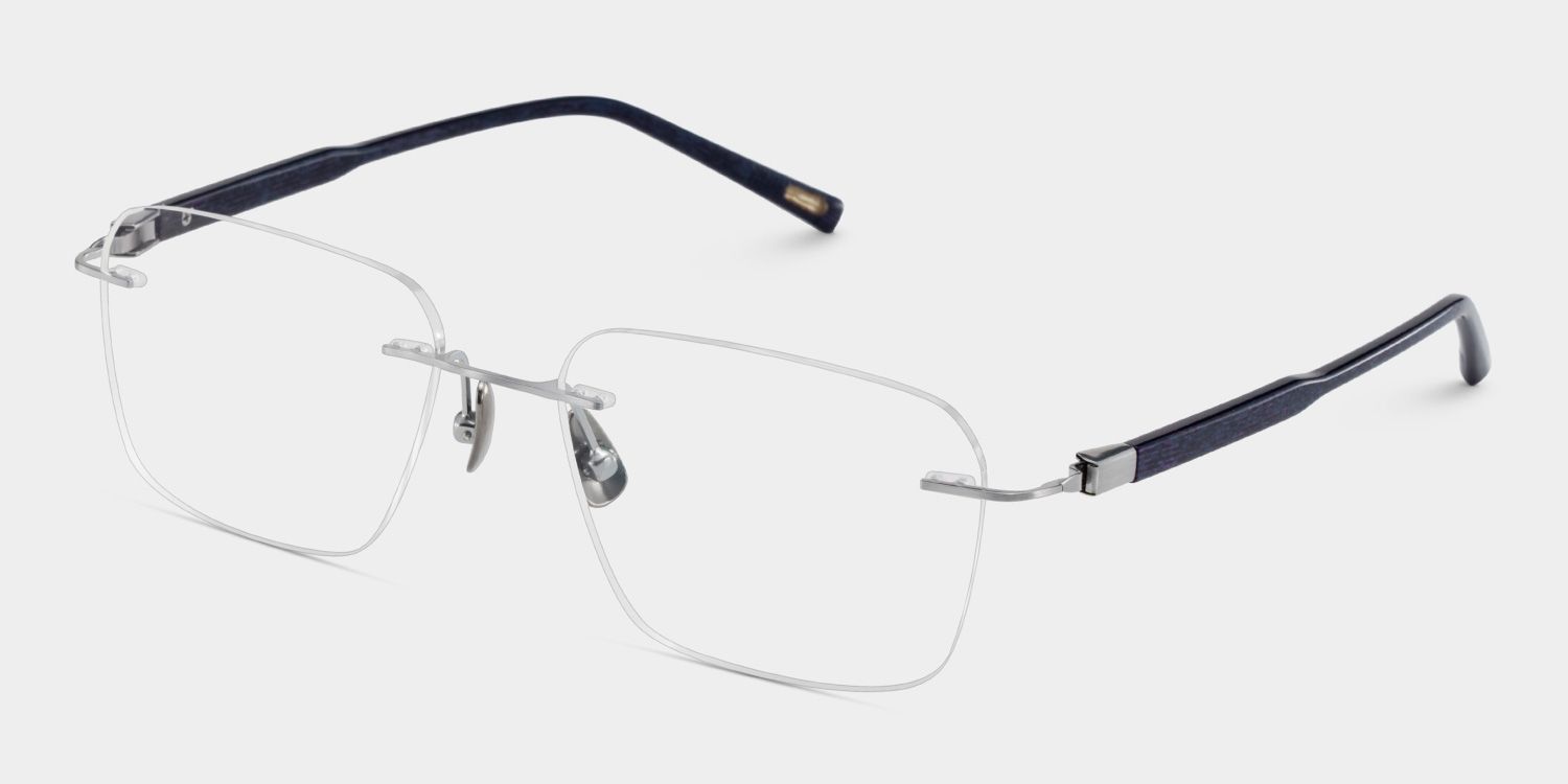 Claire Rectangle Silver Frame Eyeglasses for Man| ZEELOOL4