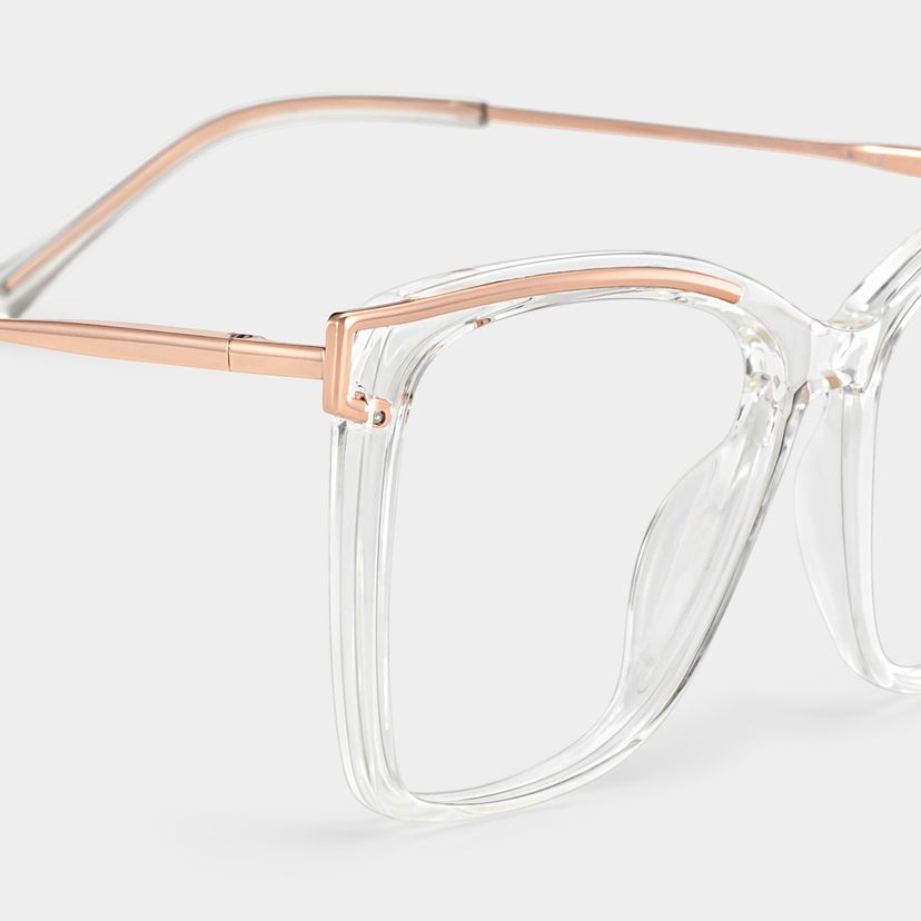 Krystle Square Clear Frame Glasses | Zeelool Optical display picture 2