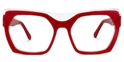 Gaynell Geometric Red Glasses0