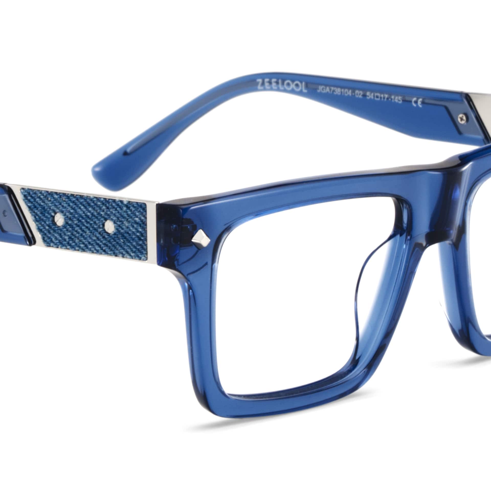 Trent Eyeglasses in Rectangle Blue Frame | Zeelool5