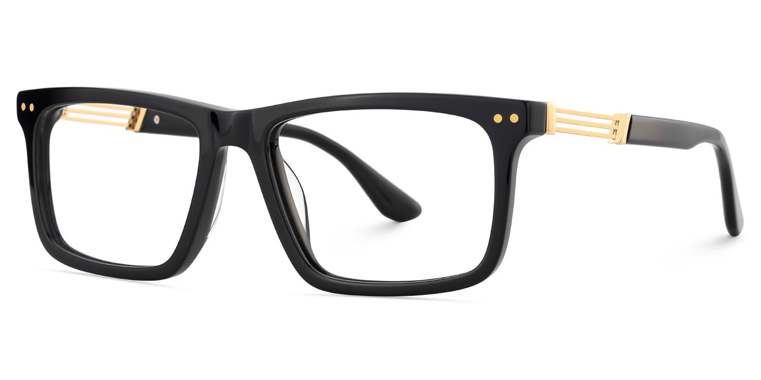 Emerson Eyeglasses in Rectangle Black Frame | Zeelool3