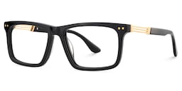 Emerson Rectangle Black Glasses3