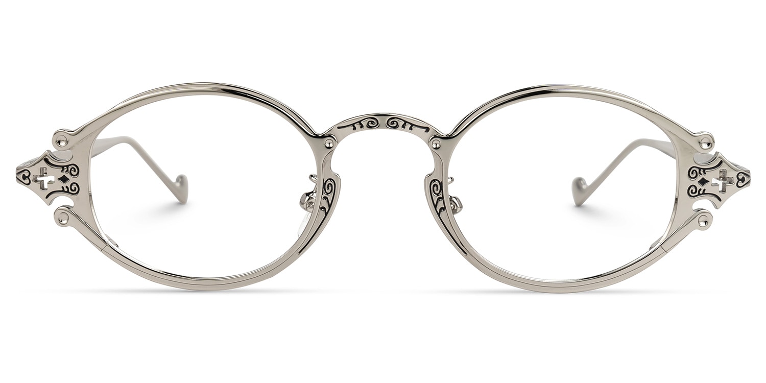 Serena Oval Silver Glasses