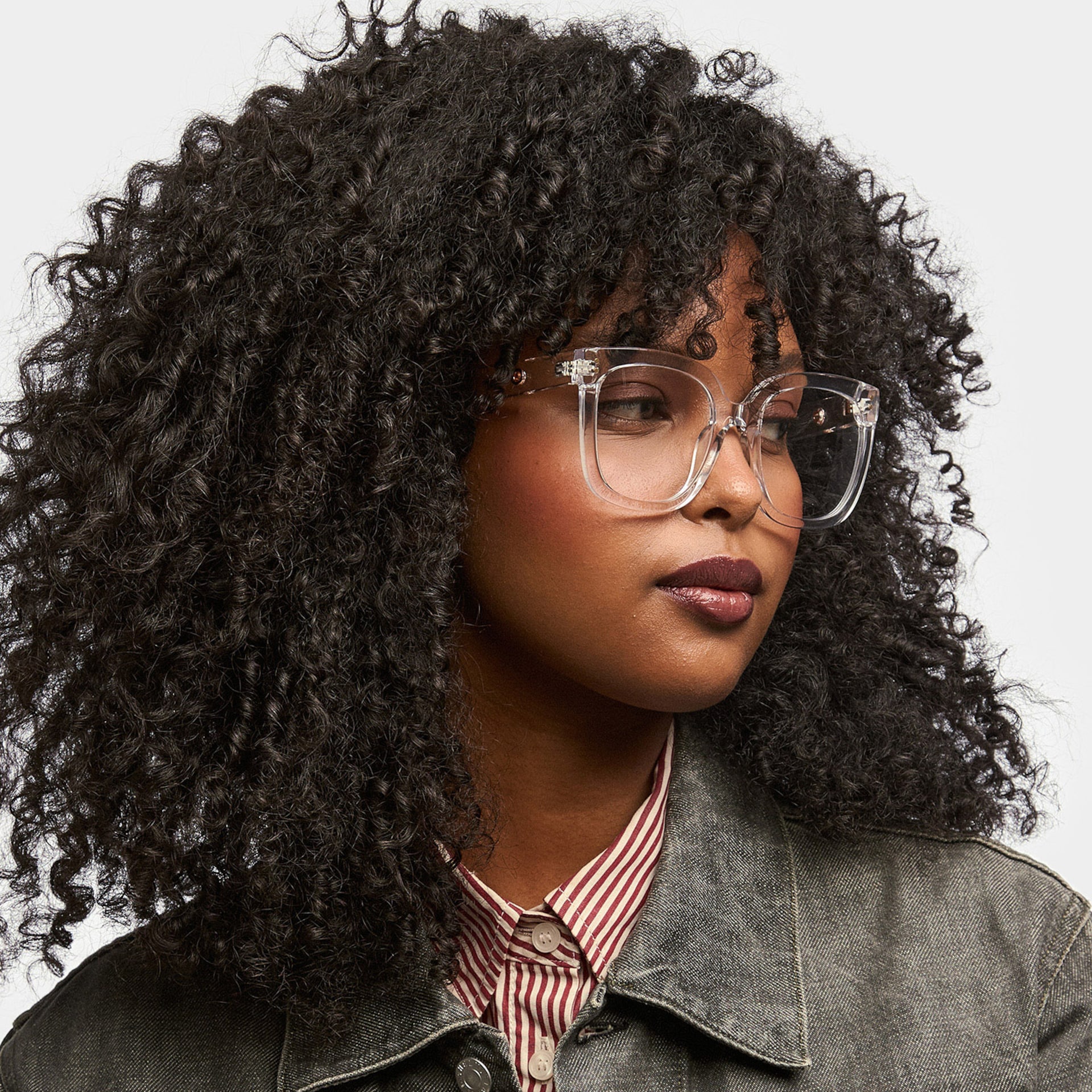 Ebony Square Crystal Clear Frame Glasses | Zeelool1