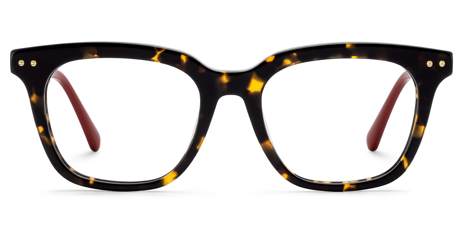 Angela Tortoise Rectangle Glasses | Retro Campus Essential