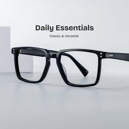 Griffin Black Rectangle Glasses0