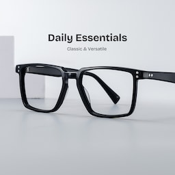 Griffin Rectangle Black Glasses0
