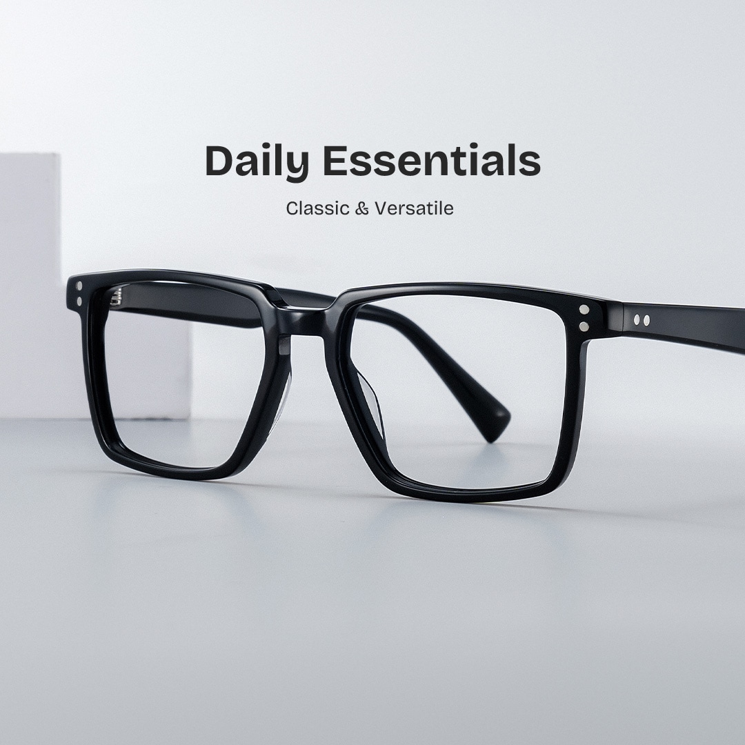 Griffin Rectangle Black Glasses