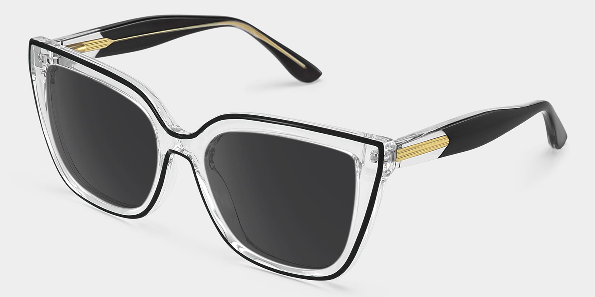 Mirta Square Black Sunglasses and Crsystal Frames2