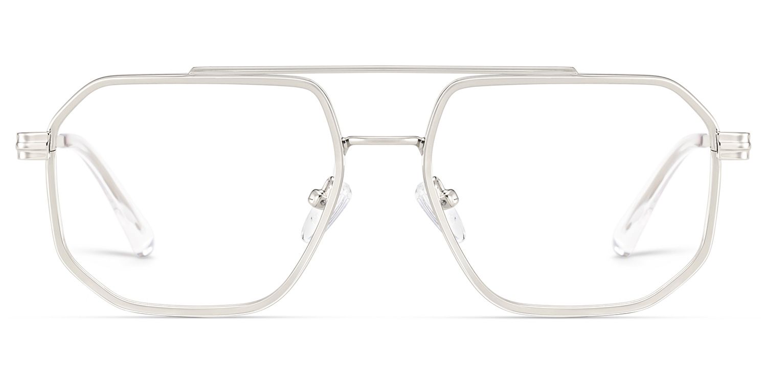 レイトオータム Autumn silver aviator glasses Frame Glasses Online | ZEELOOL