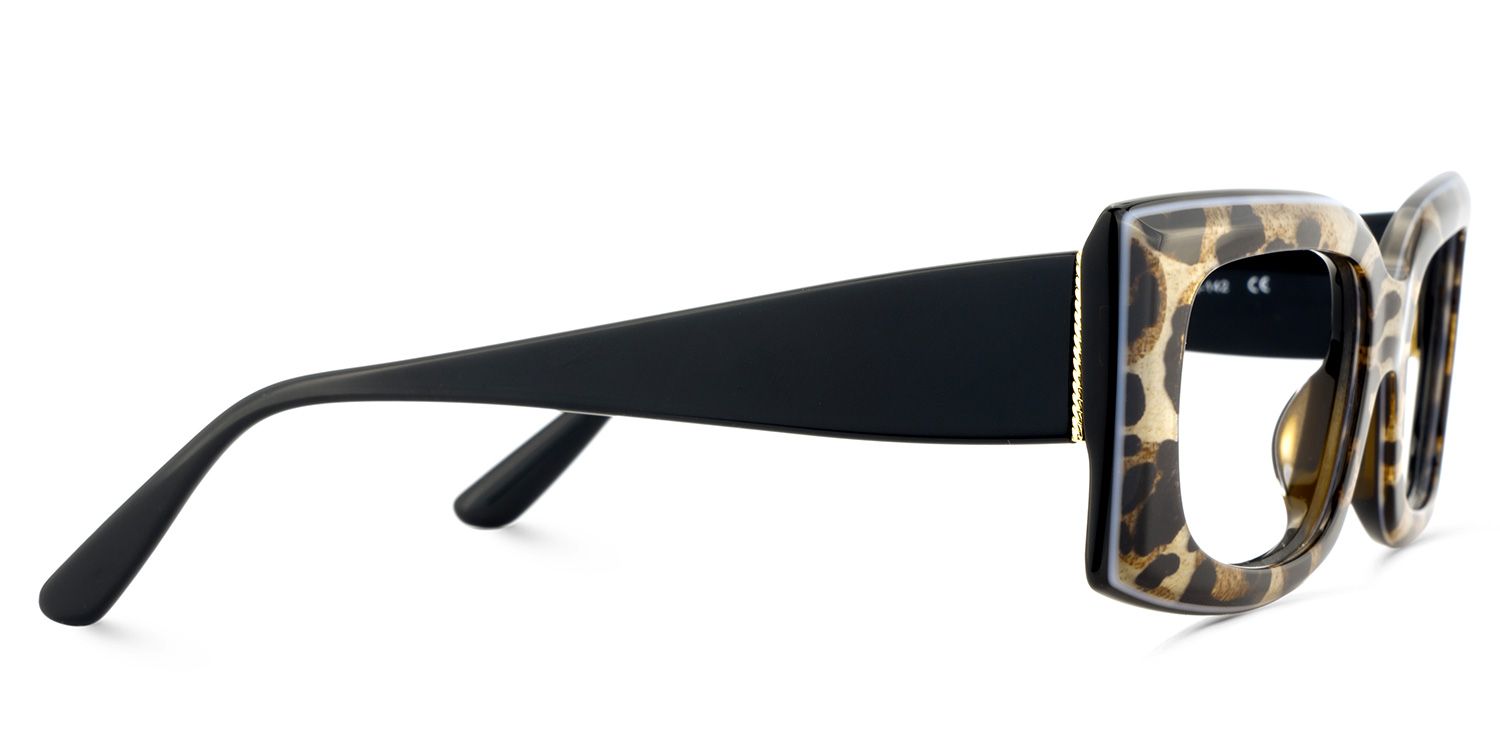 Orduno Brown Leopard Rectangle Shape Eyeglasses | Zeelool4