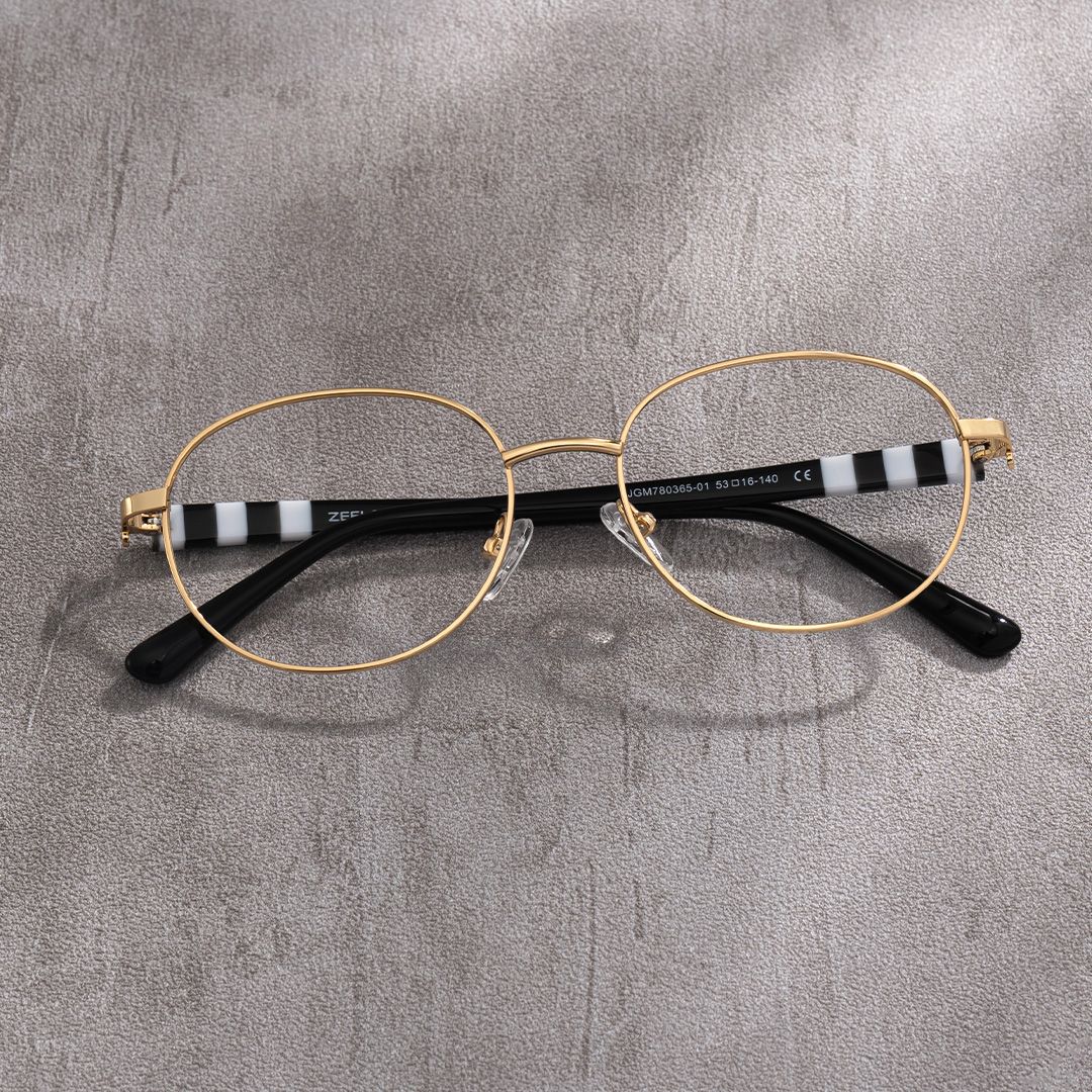 Willa Oval Gold Frame Eyeglasses for Woman| ZEELOOL0