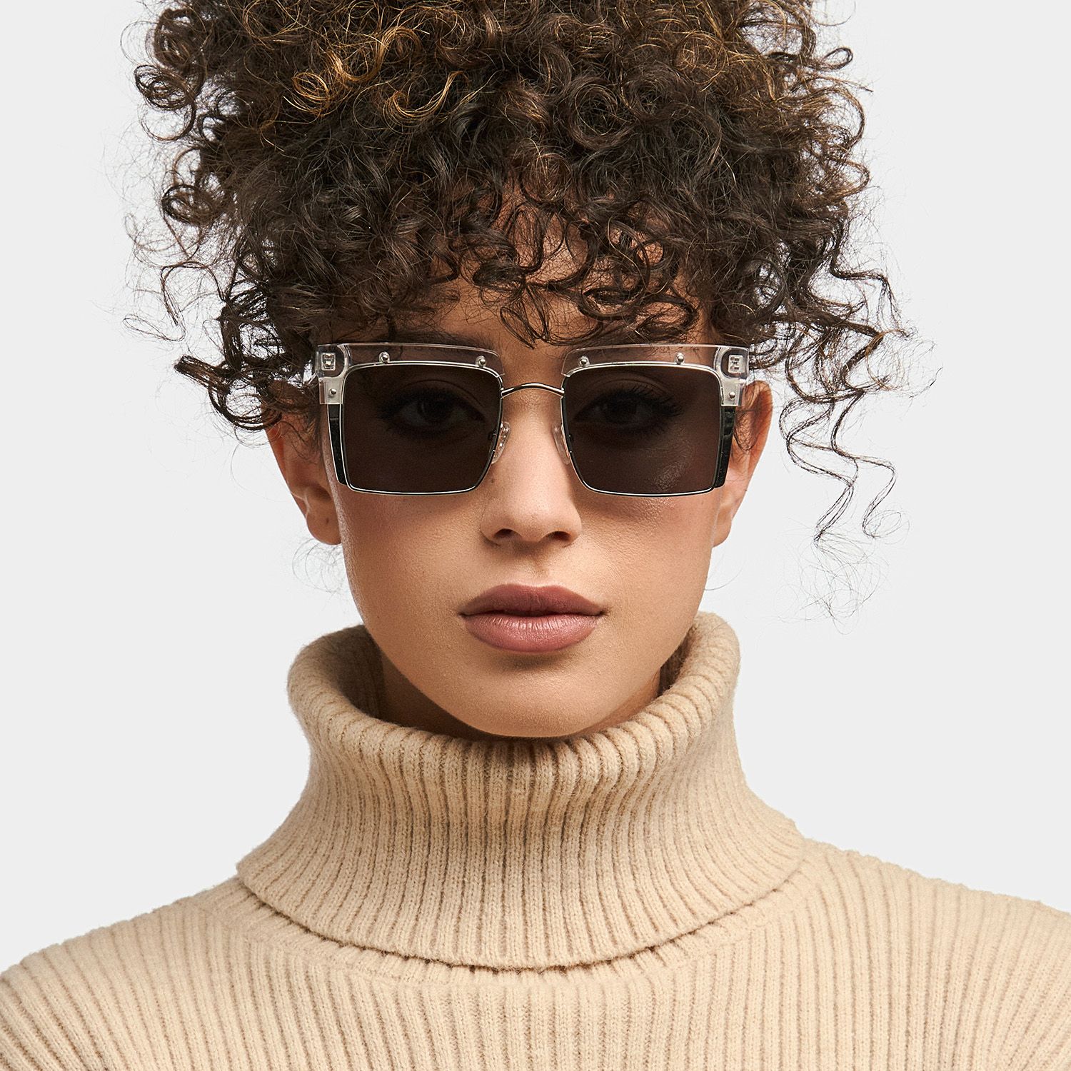 Kiana Square Clear Frame Sunglasses | Zeelool Optical0