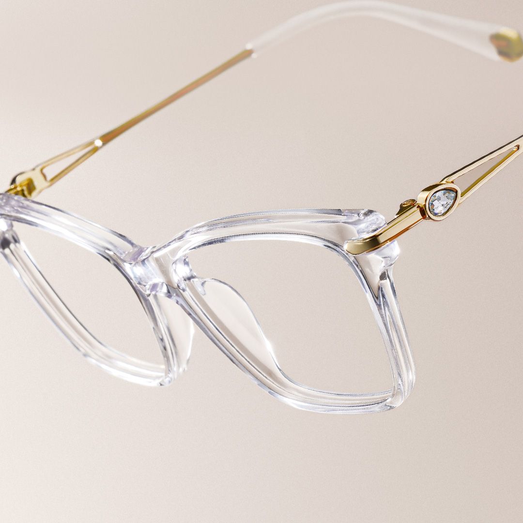 Cat eye Clear Eyeglasses- Amelia Mixed Frame Glasses2