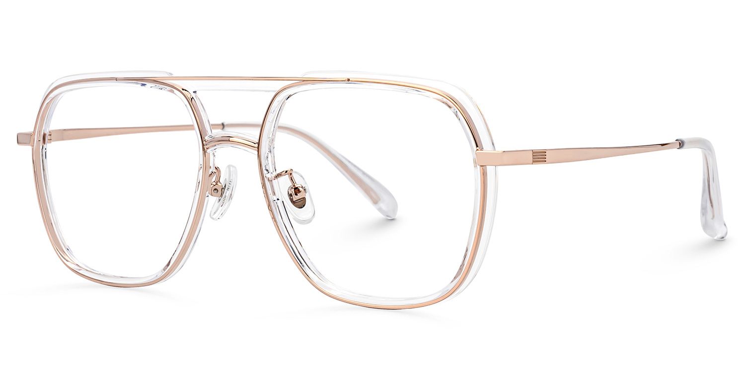Clear Vergie Aviator Frame Eyeglasses | Zeelool1