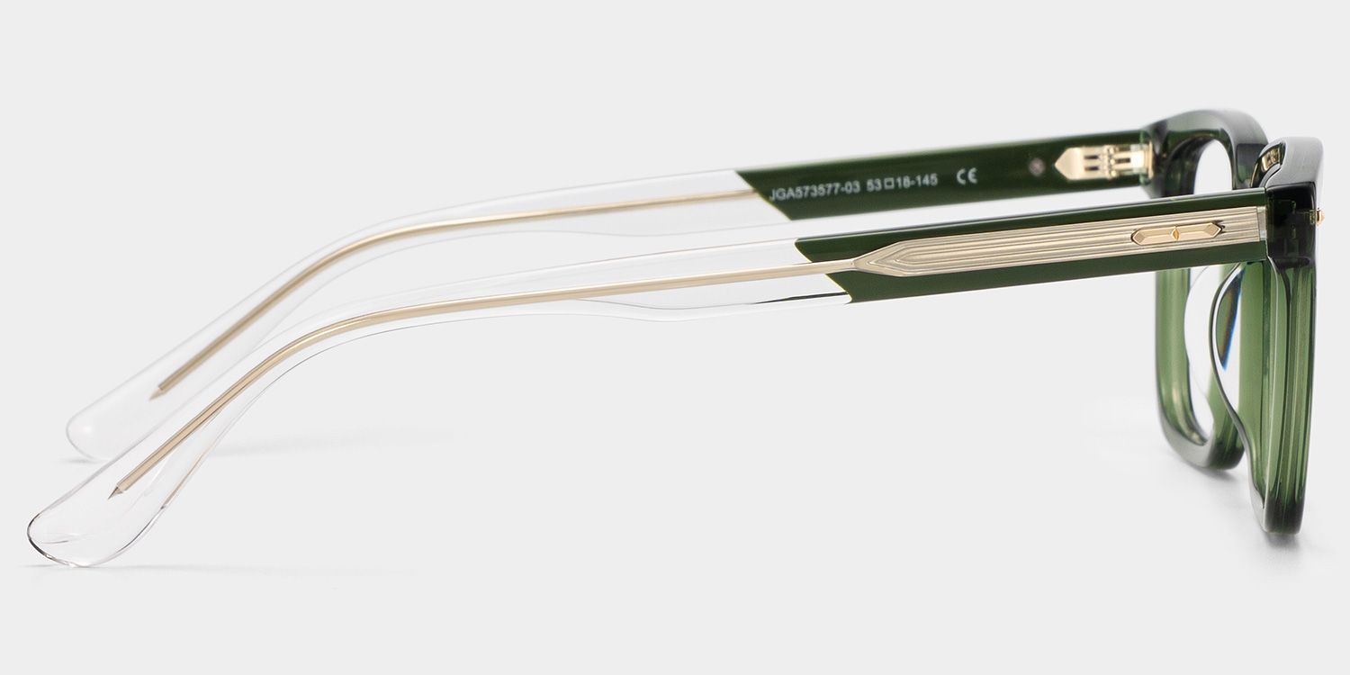 George Olive Green Rectangle Glasses for Men | ZEELOOL4