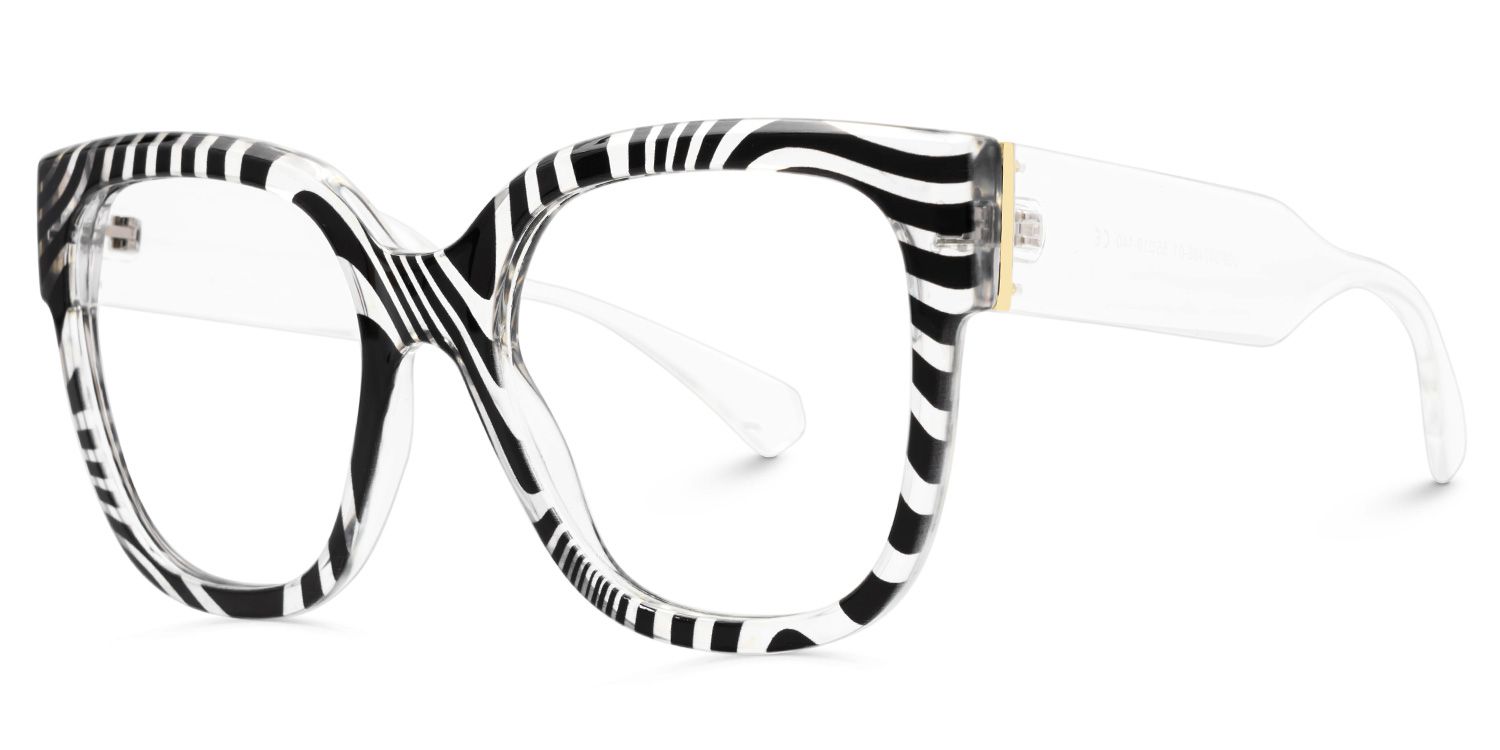 Reineke Zebra Print Eyeglasses and Square Frames1