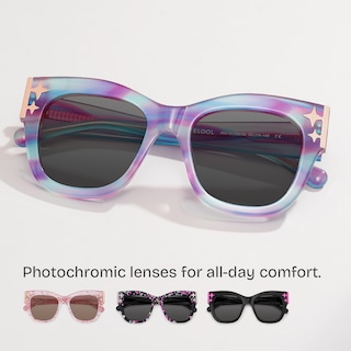 Minfia Square Blue Purple Glasses0