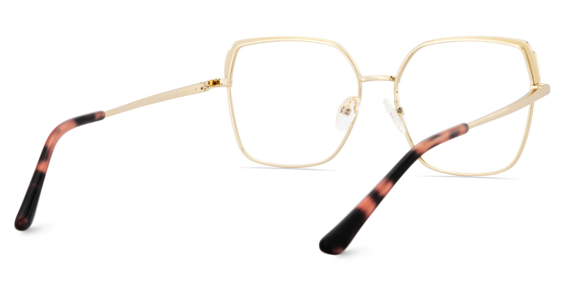 Shayla Metal Square Black Red Frame Glasses | Zeelool5