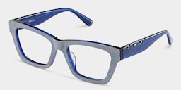 Cecilia Rectangle Blue Glasses3