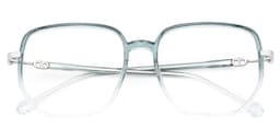 Joana Geometric Blue Clear Glasses2